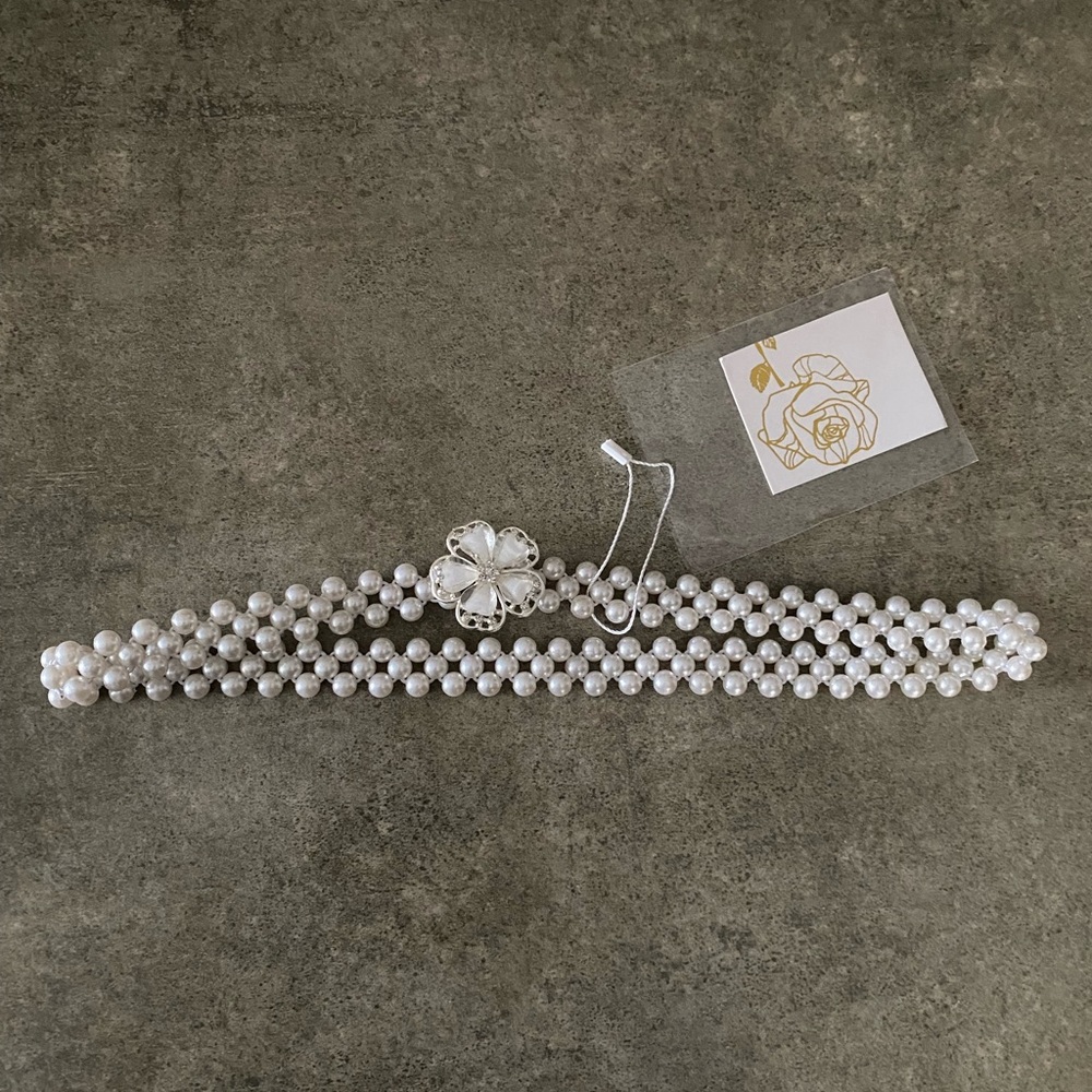 NWT beautiful fashion pearls belt. Very stretchy.